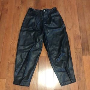 Zara faux leather slouchy trousers
